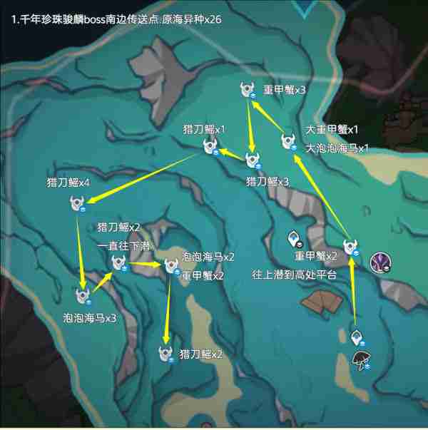 原神异海凝珠采集路线一览 原神异海凝珠获取位置分布图